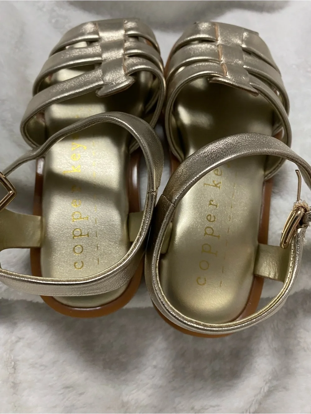 Copper Key Girls Metallic Gold Strappy Sandals